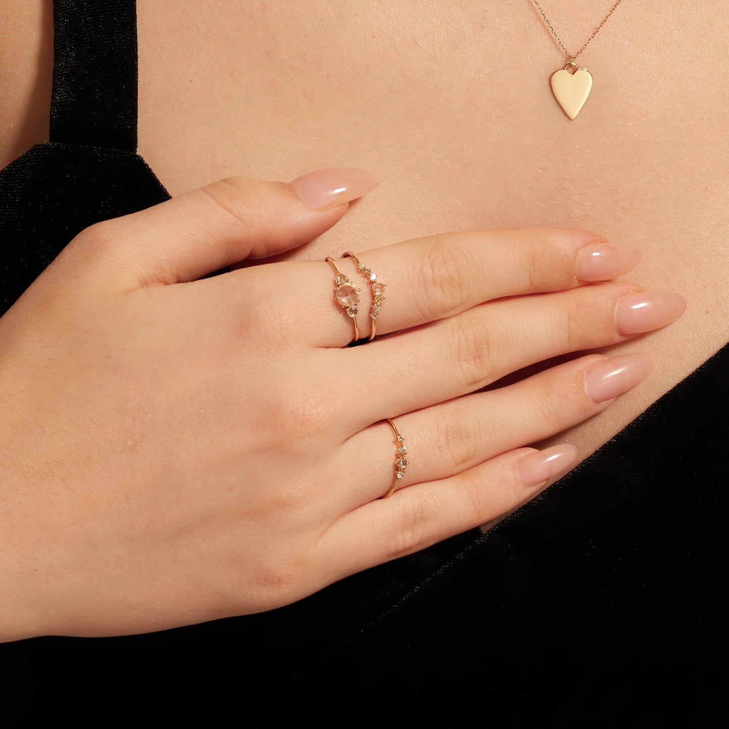 Tiara White Sapphire Gold Ring