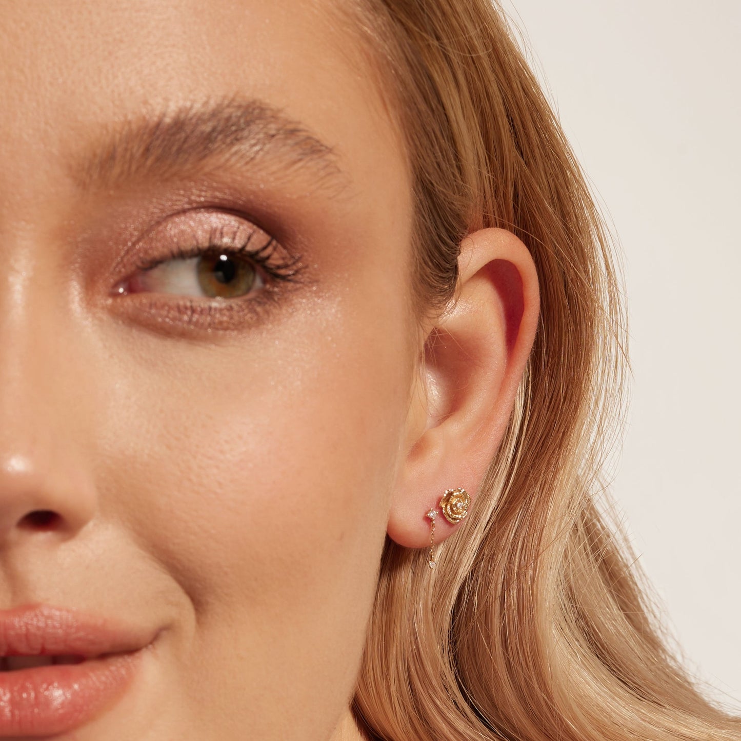 Love, Rosie Diamond Gold Studs (Pair)