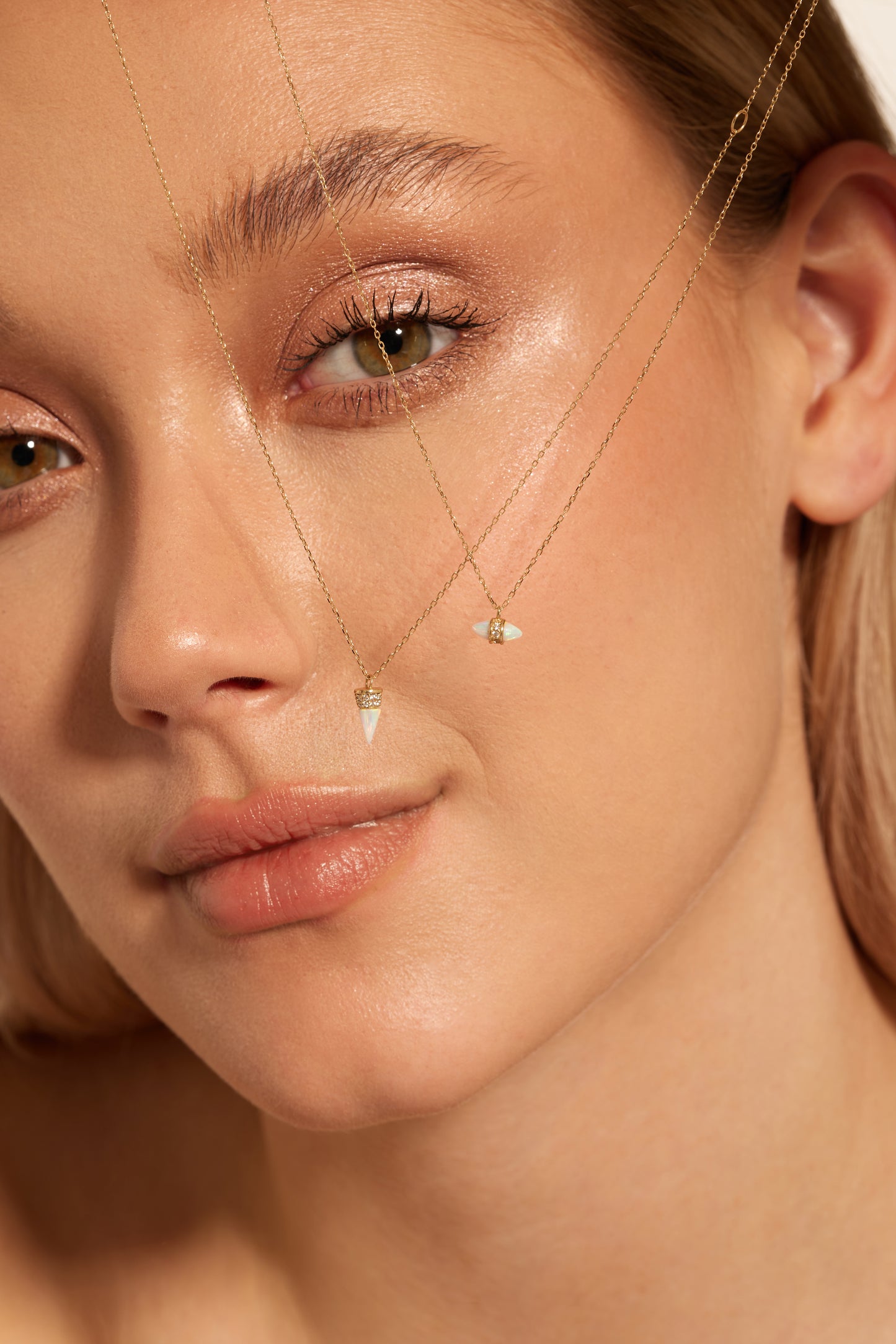 Opalescent Adolescent Diamond Gold Necklace