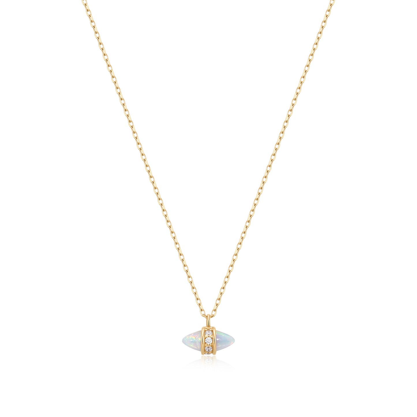 Opalescent Adolescent Diamond Gold Necklace