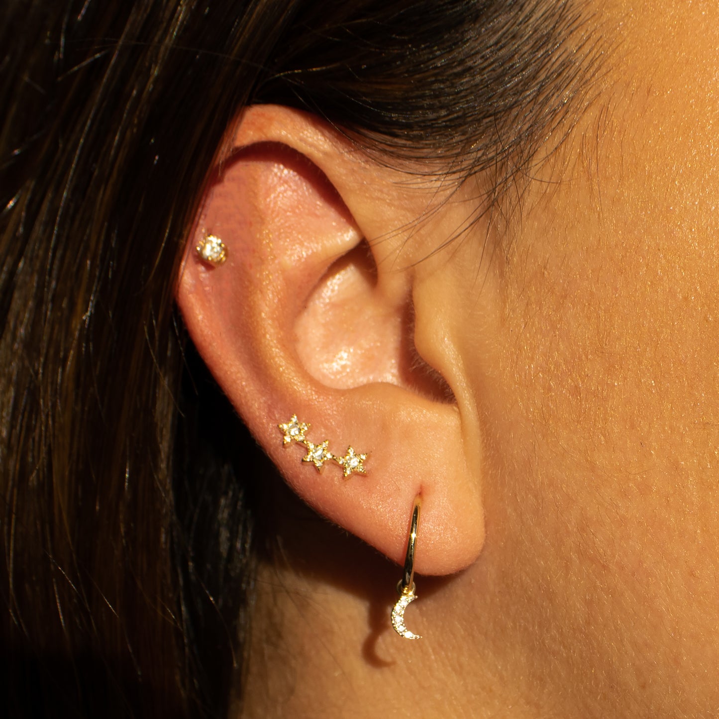 Stellar Diamond Gold Climber Earring - Single