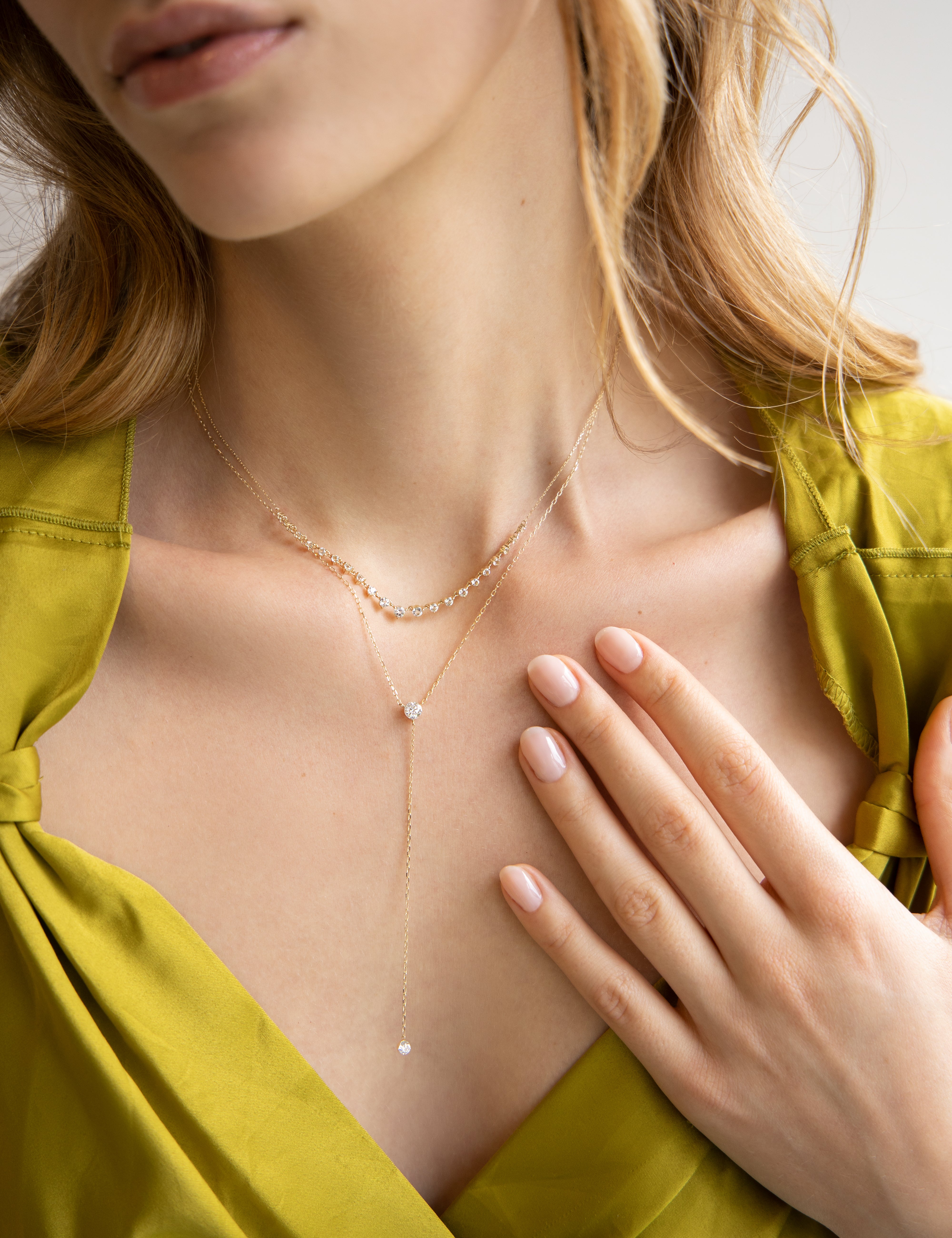 White Topaz Garland Necklace