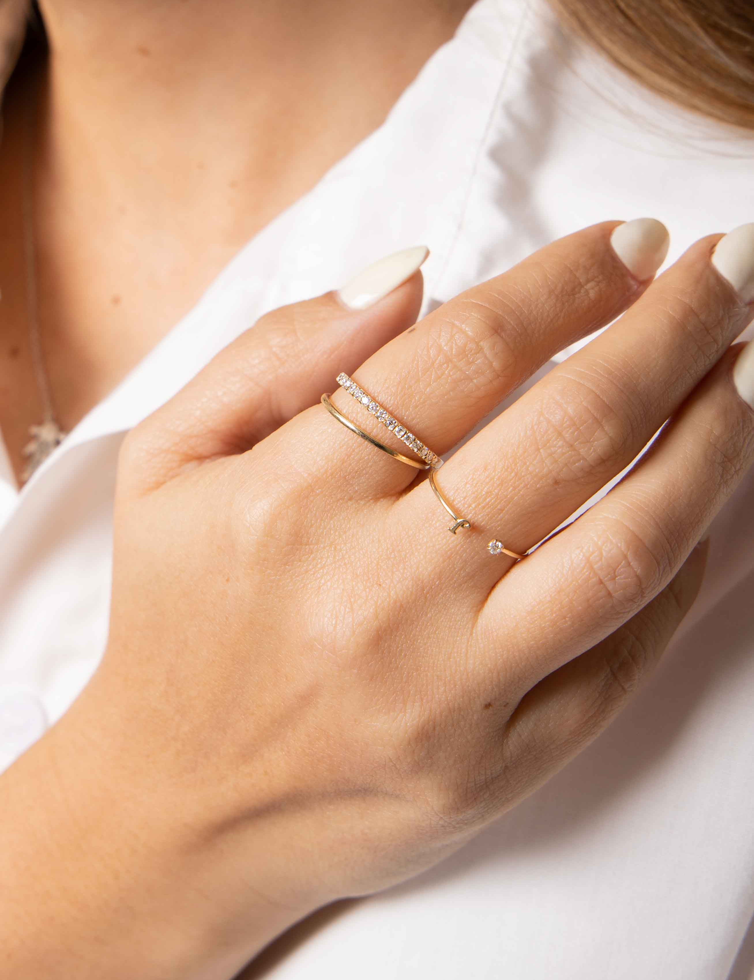 Semi Eternity Gold Diamond Ring