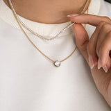 Georgian Round Lab Diamond Bezel Solitaire Necklace