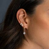 Georgian Round Bezel-Prong Lab Diamond Hoops (Pair)