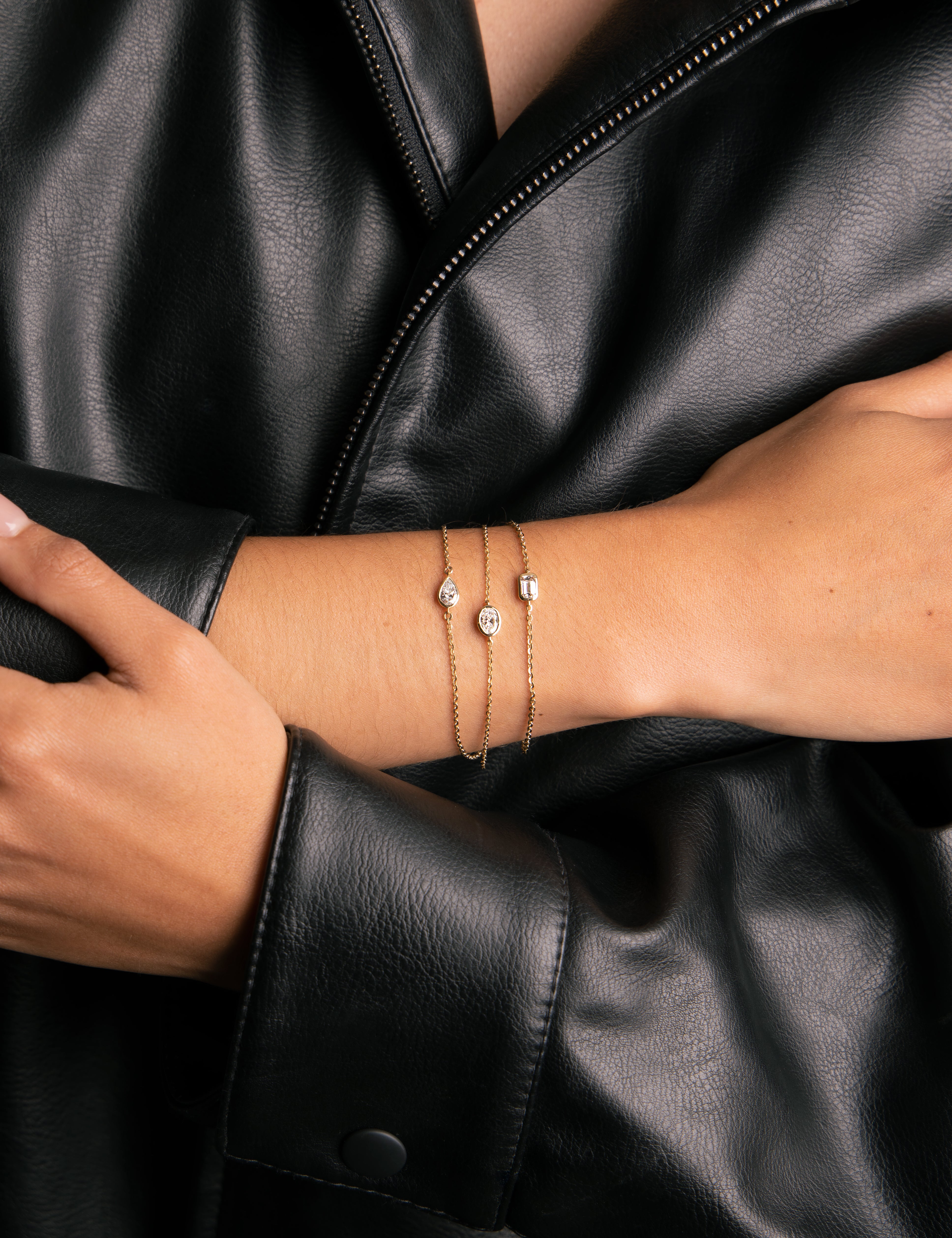 Pear Lab Diamond Bezel Solitaire Bracelet
