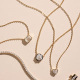 Emerald Lab Diamond Bezel Solitaire Necklace
