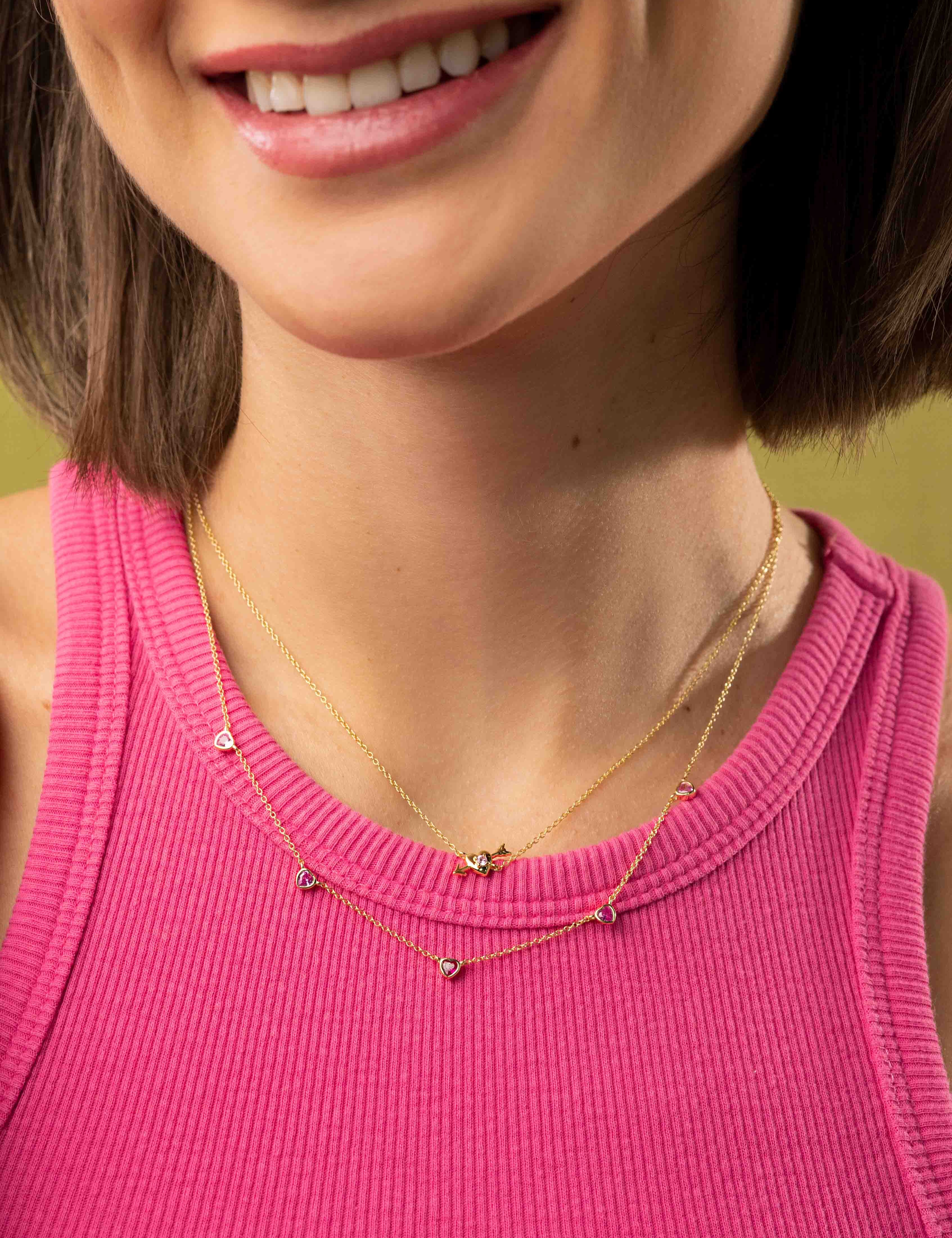 Shades Of Love Hearts Necklace
