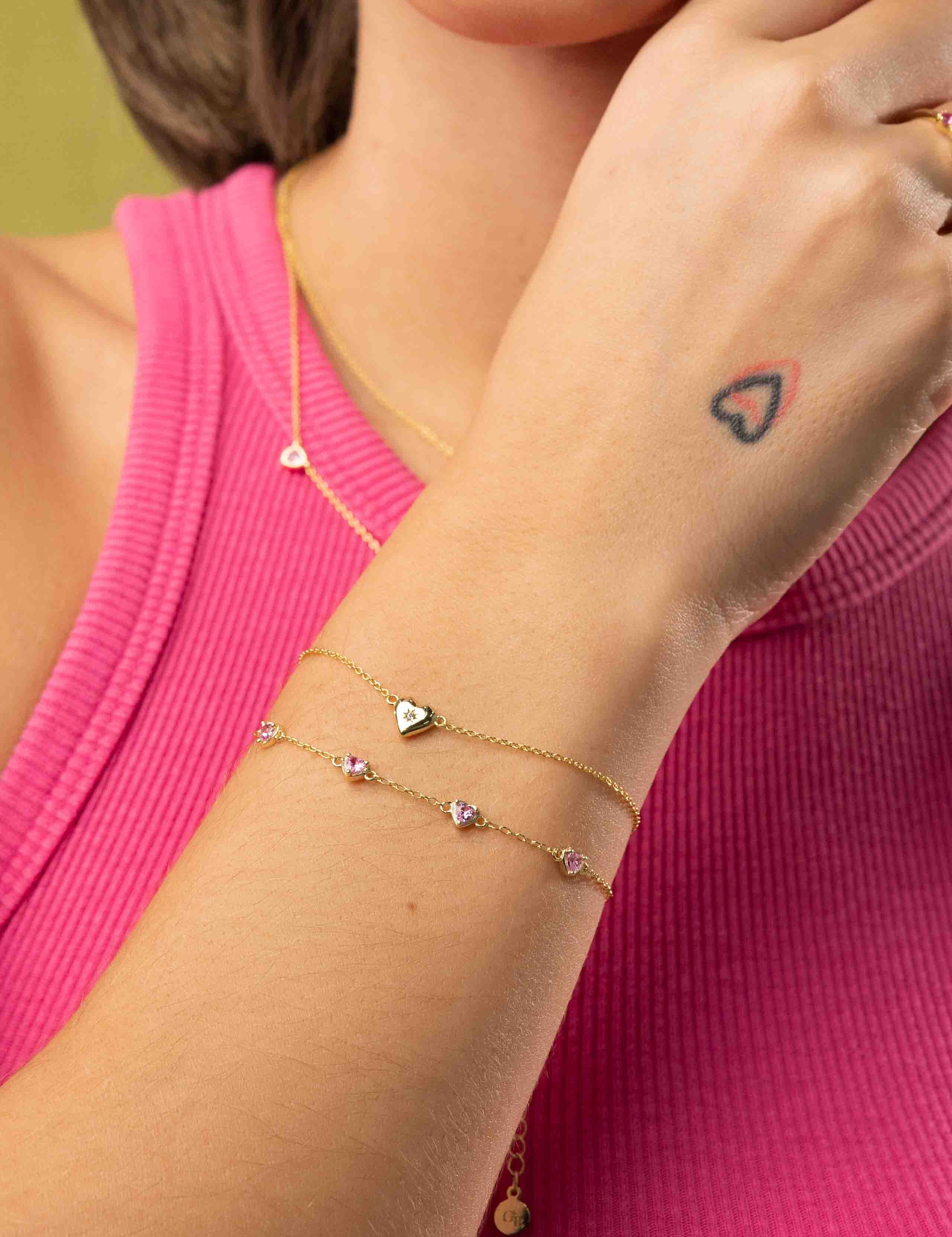 Pink Hearts Bracelet