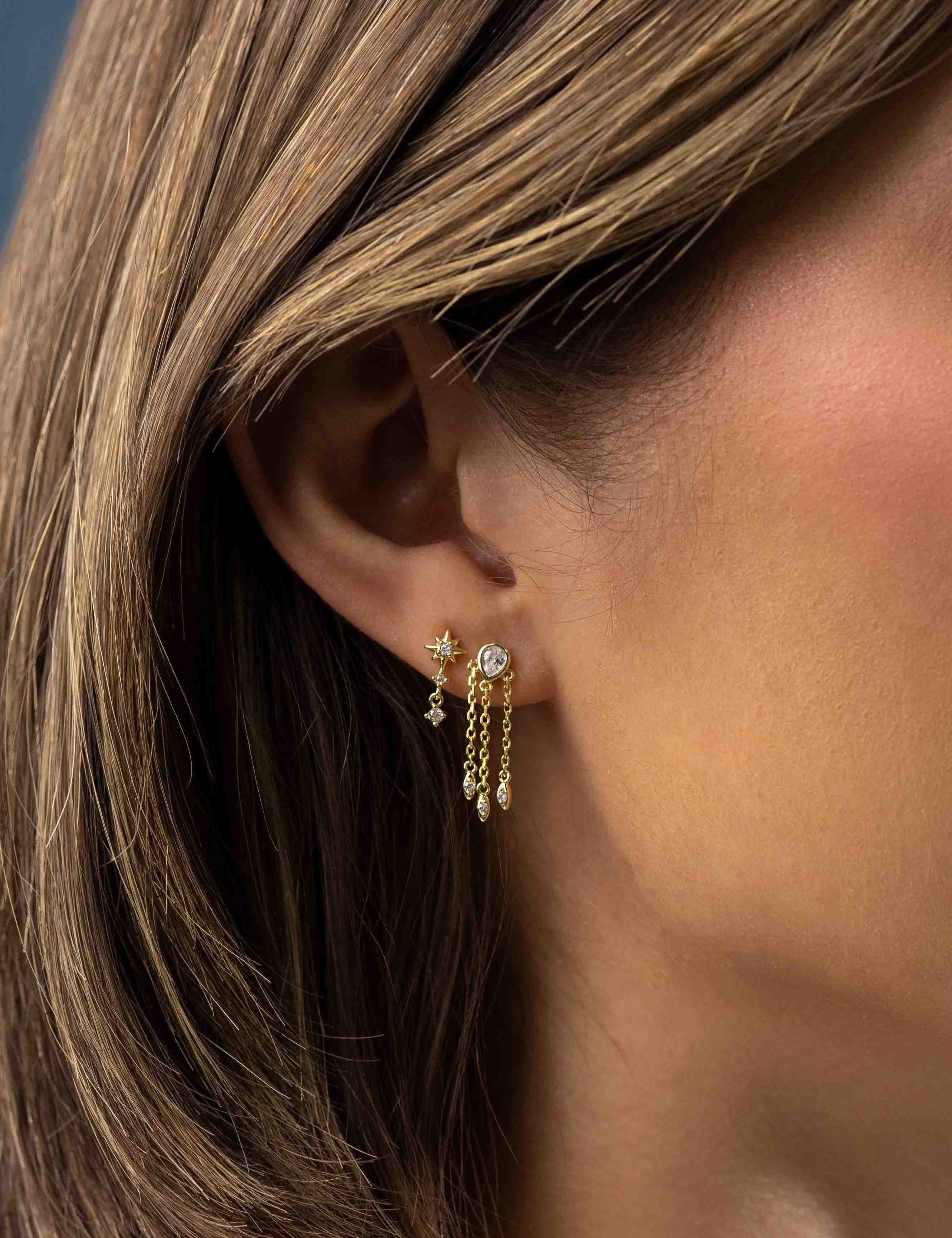 Clear Fringe Earrings (Pair)