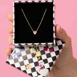 Pink Pave Heart Necklace
