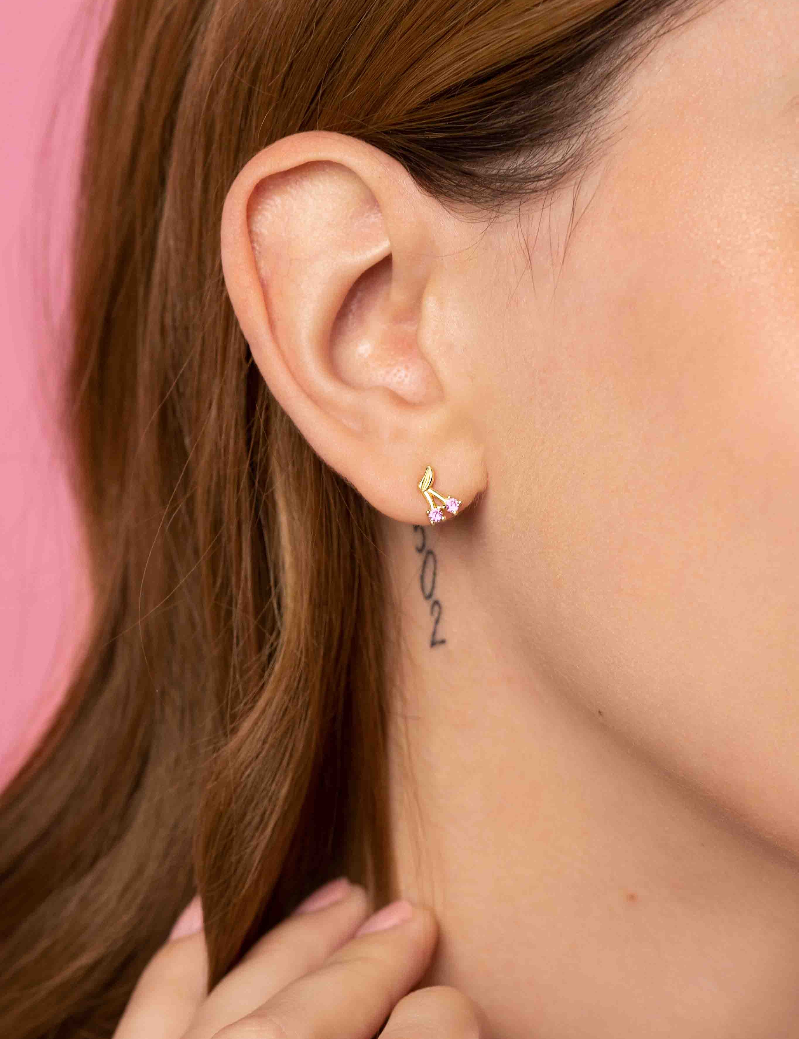 The GB Club Cherry Stud Earring (Single)