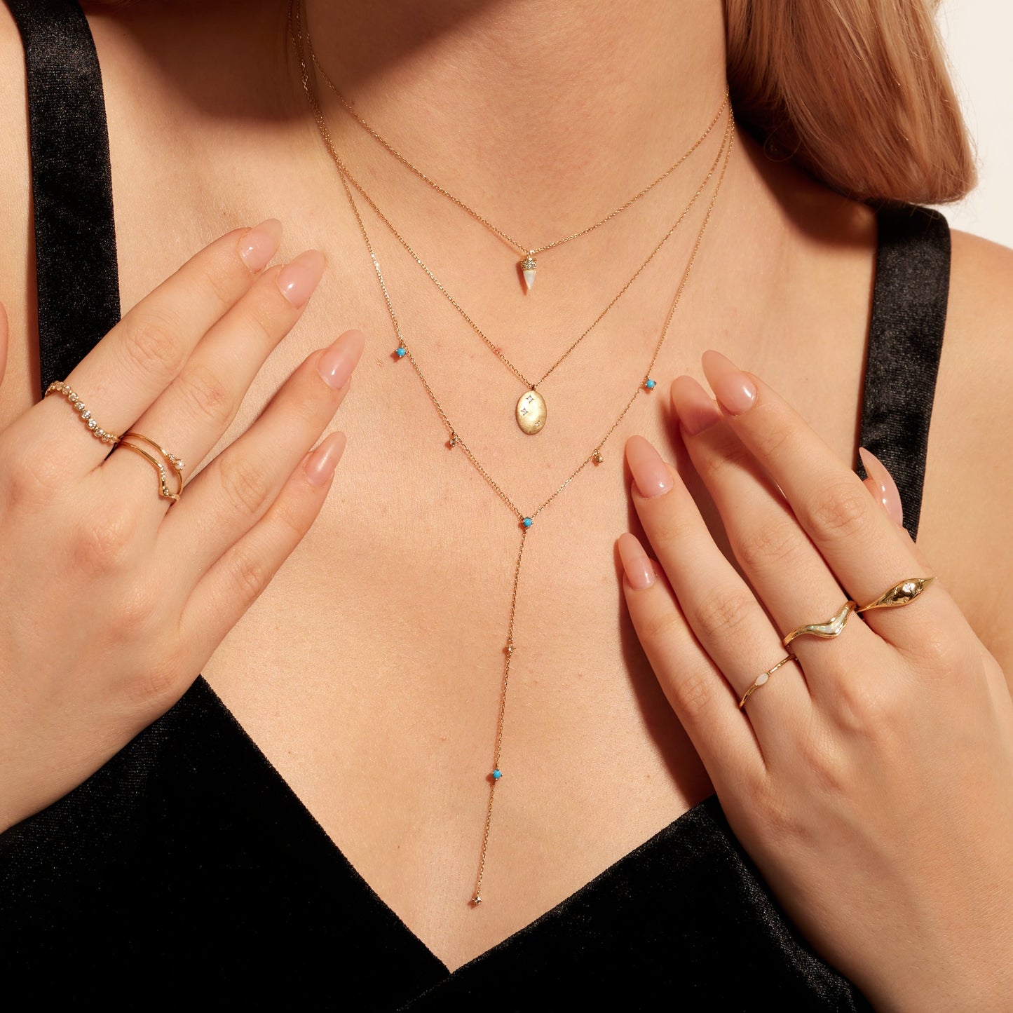 Star Trifecta Diamond Gold Necklace