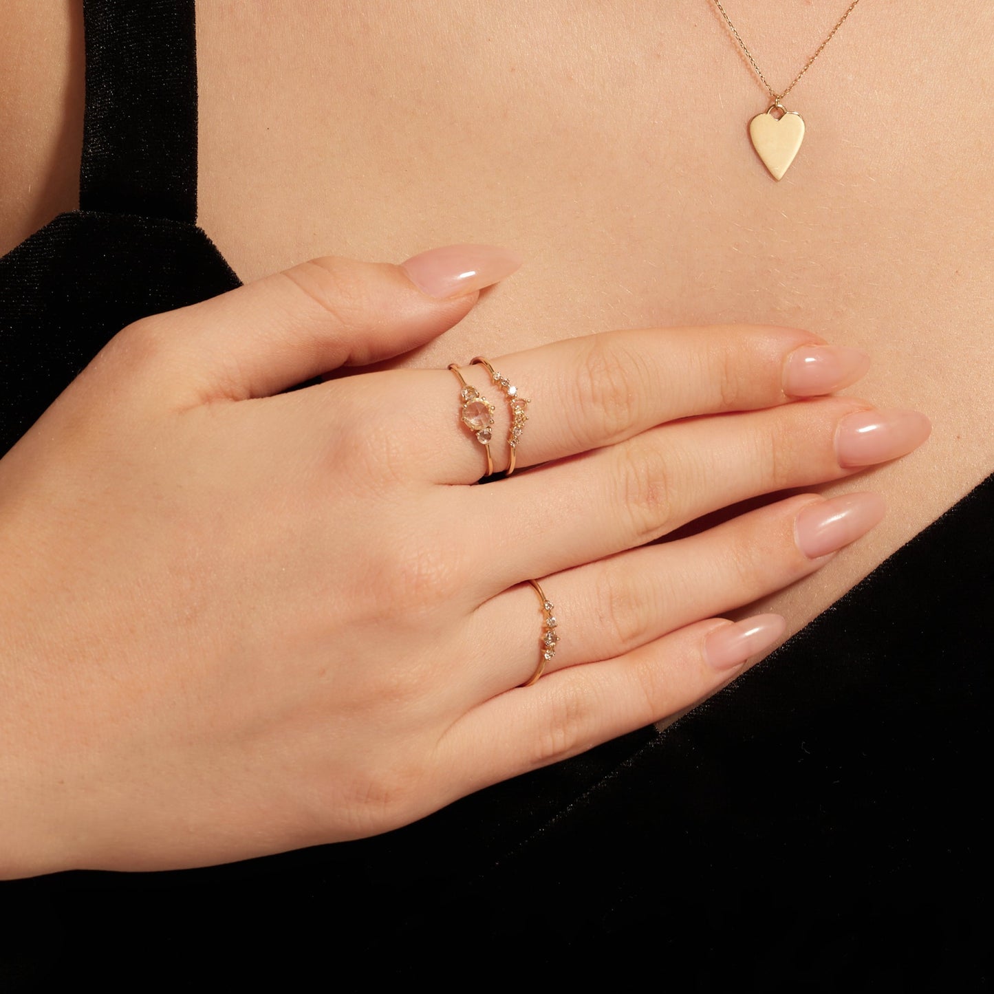 Snow On The Beach White Sapphire Gold Ring