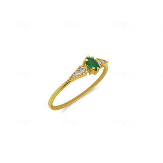 Emerald Gold Diamond Ring