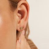 Yin Yang Diamond & Spinel Stud (Single)