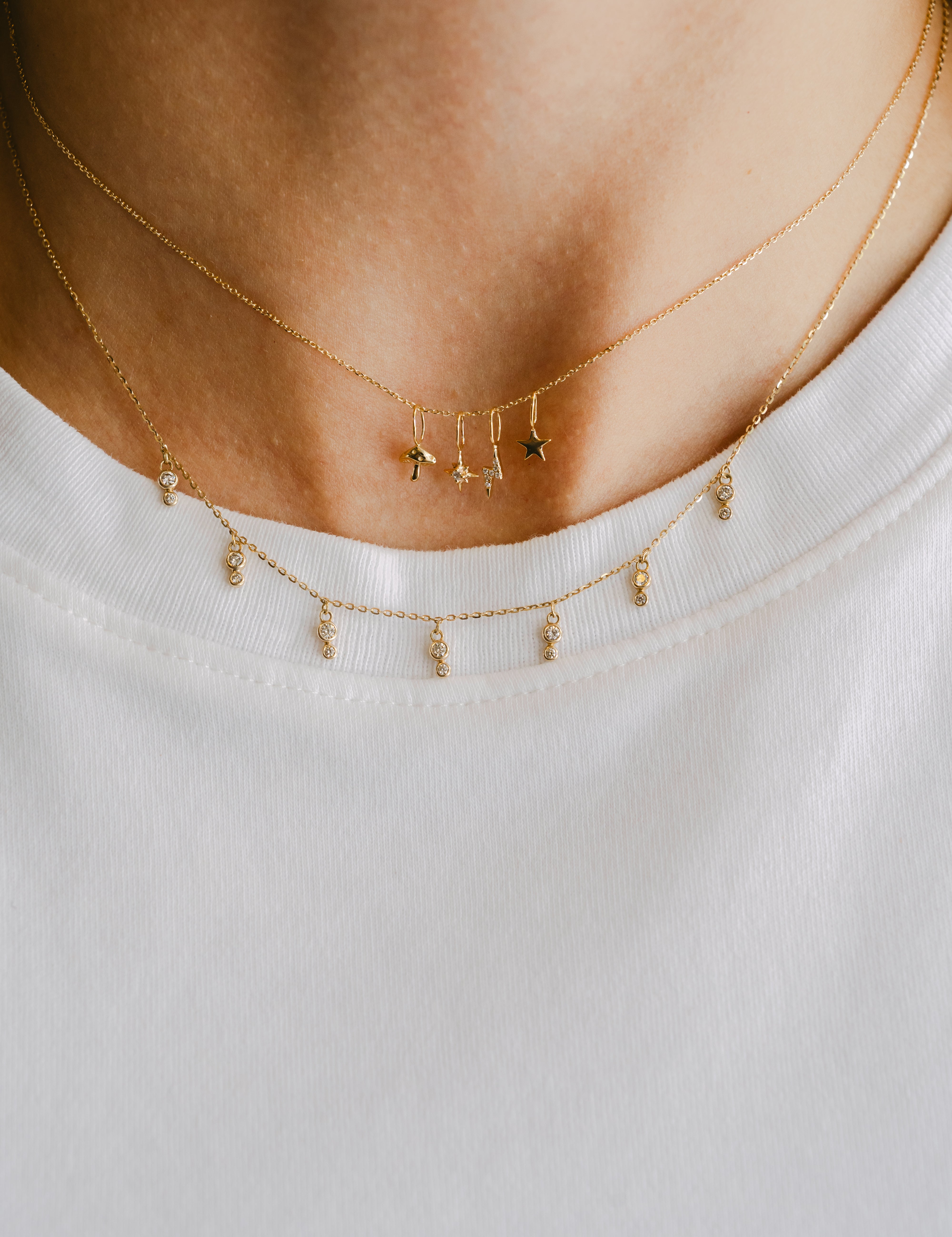 Midnight Rain Diamond Gold Necklace