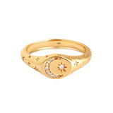 Crescent Moon Signet Ring