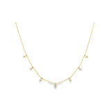 Droplets Diamond Bead Chain Gold Necklace