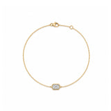 Emerald Bezel Lab Diamond Solitaire Bracelet