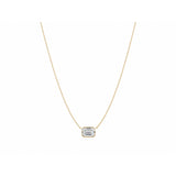 Emerald Lab Diamond Bezel Solitaire Necklace