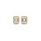 Emerald Lab Diamond Bezel Studs (Pair)