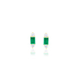 Emerald Gold Diamond Studs (Pair)