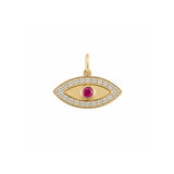 Evil Eye Ruby + Diamond Charm