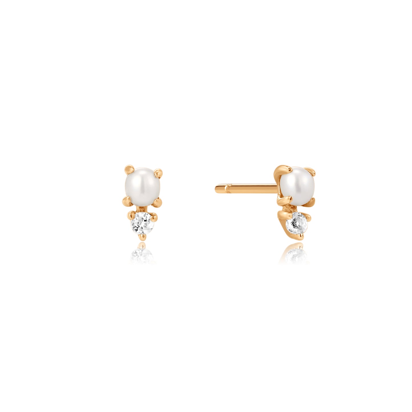 Cin Cin Pearl & Diamond Gold Stud (Single)