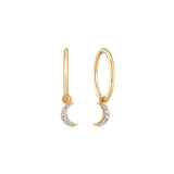 Claire de Lune Diamond Gold Hoop Earring (Single)