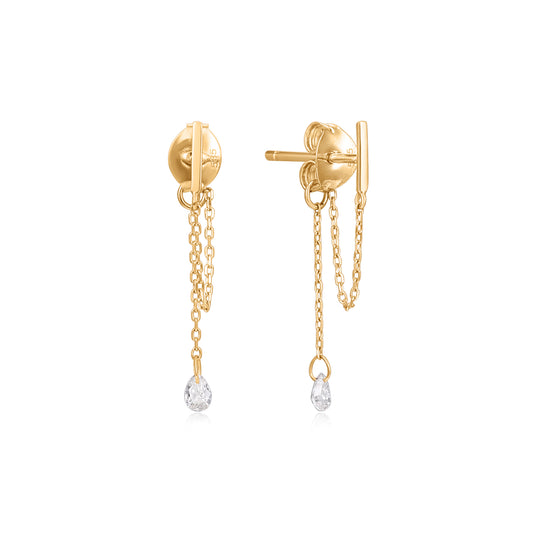 Fairy Teardrops Diamond Gold Earring (Single)