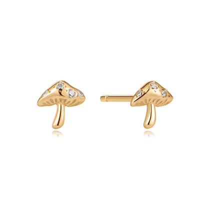 Magic Mushroom Diamond Gold Stud (Single)