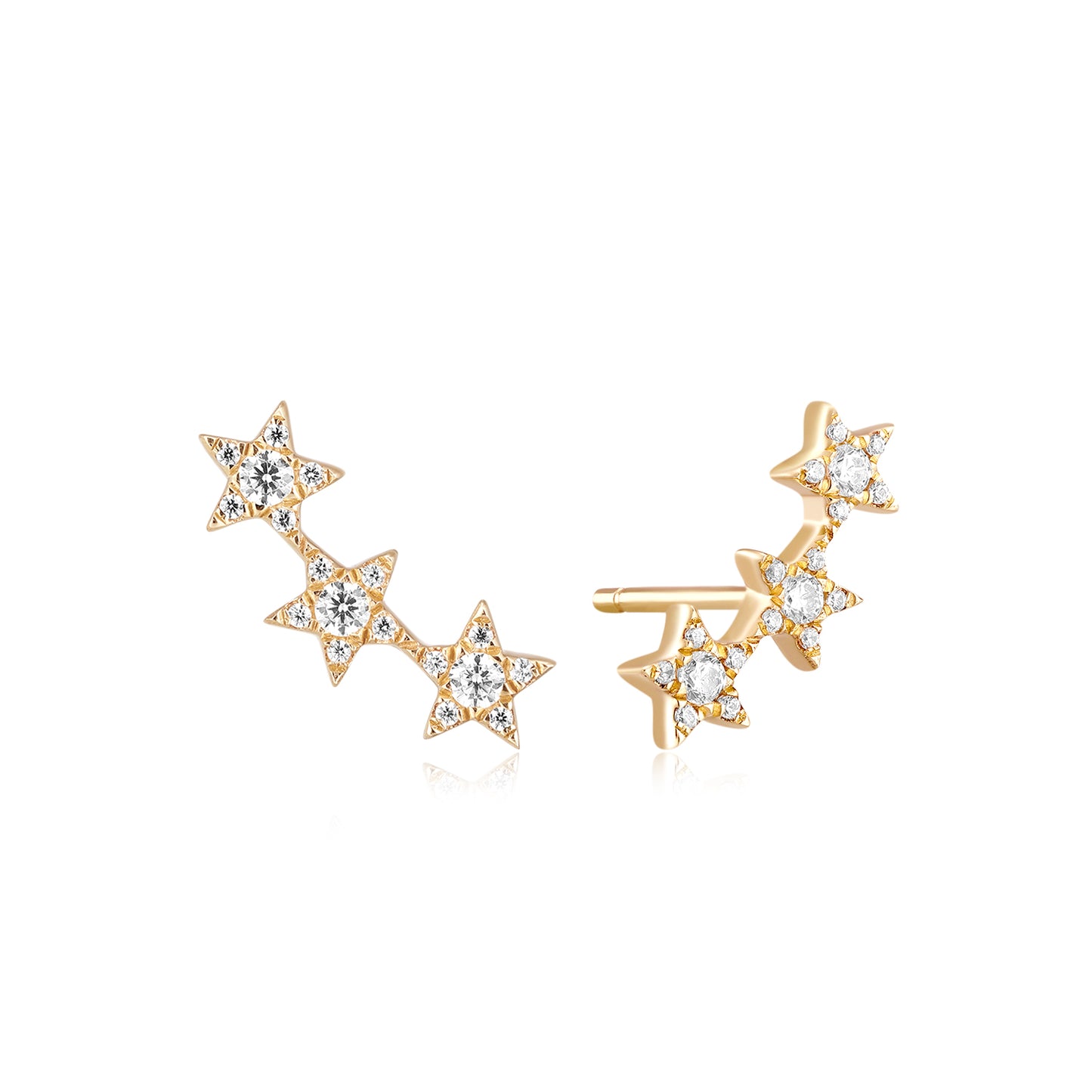 Stellar Diamond Gold Climber Earring - Single