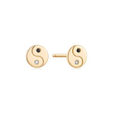 Yin Yang Diamond & Spinel Stud (Single)