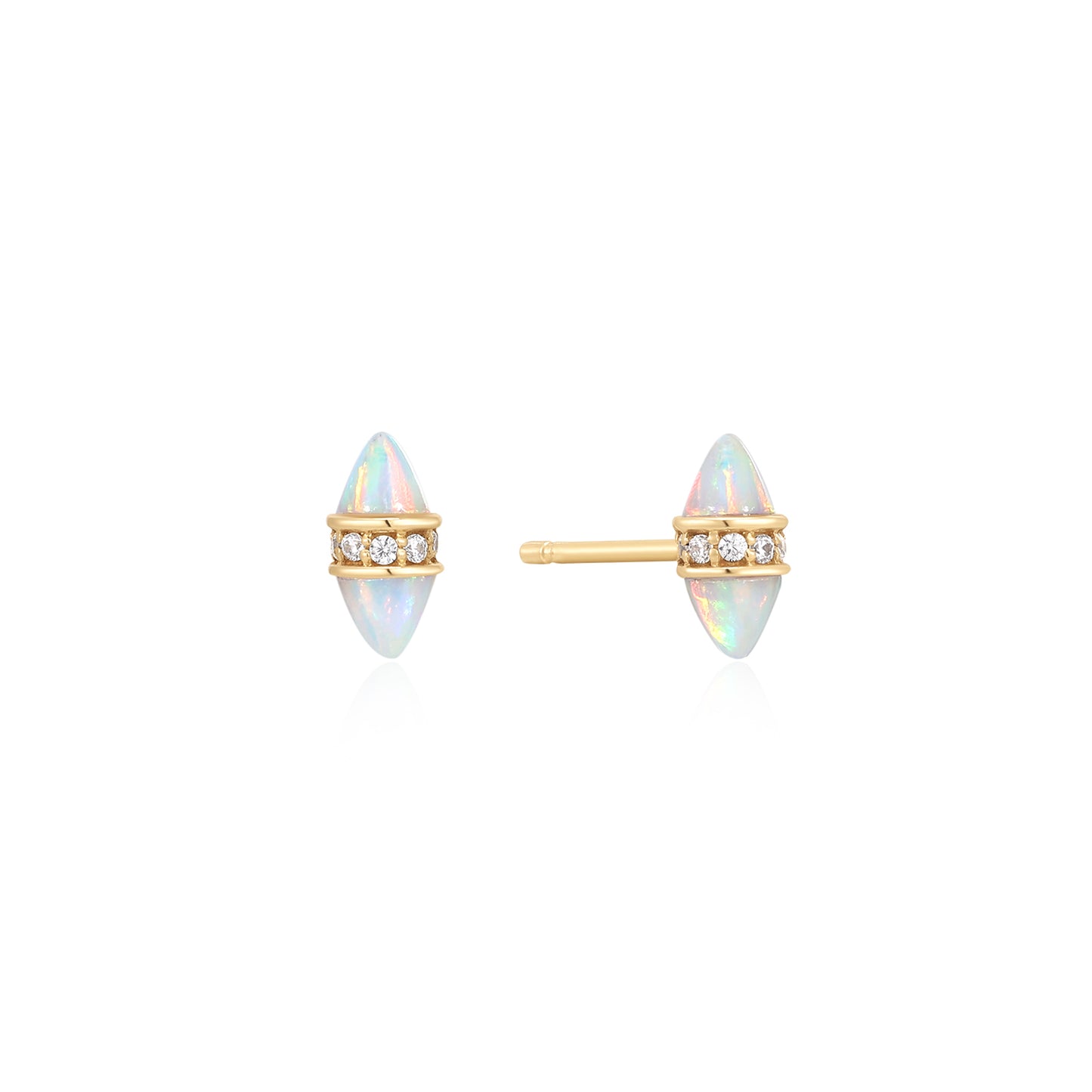 Opalescent Adolescent Diamond Gold Stud (Single)