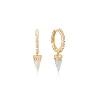 Forever Opalescent Diamond Gold Earrings (Pair)