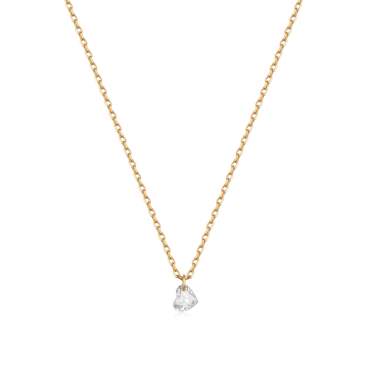 Secret Lovers Heart Shaped Diamond Gold Necklace