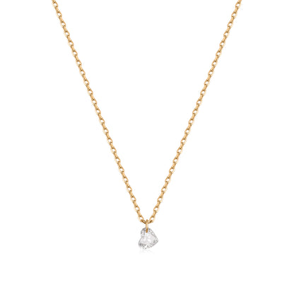 Secret Lovers Heart Shaped Diamond Gold Necklace