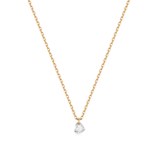 Secret Lovers Heart Shaped Diamond Gold Necklace