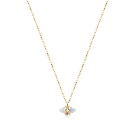 Opalescent Adolescent Diamond Gold Necklace