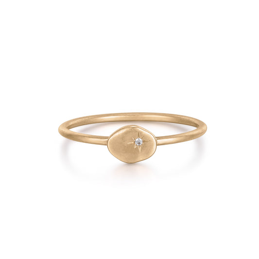 Single Star Diamond Gold Ring