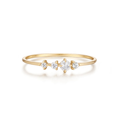 Comet White Sapphire Gold Ring