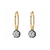 Georgian Round Bezel-Prong Lab Diamond Hoops (Pair)