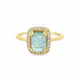 Gin & Tonic Green Tourmaline Diamond Ring