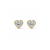 Heart Bezel Lab Diamond Studs (Pair)