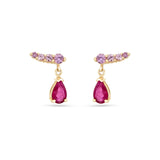 Hot Pink Drop Climber Earrings (Pair)