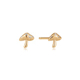 Magic Mushroom Diamond Gold Stud (Single)