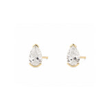 Pear Lab Grown Half Bezel Studs (Pair)