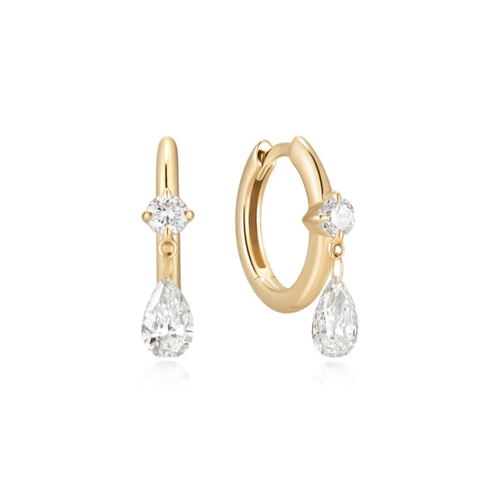 Dirty Martini Dangling Lab Diamond Huggie (Single)