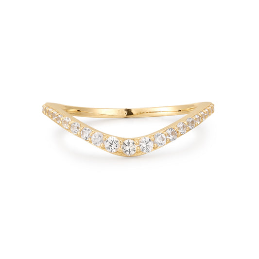 Orbit White Sapphire Gold Ring